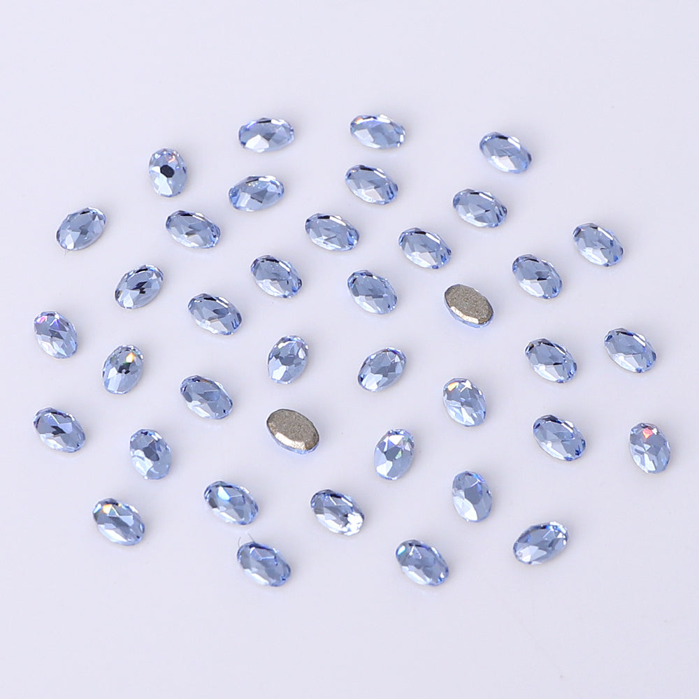 Oval Shape Multi Colors Small Size Glass Beveled Flat Back Fancy Rhinestones For Nail Art WholesaleRhinestone