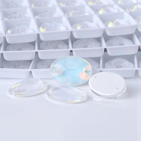 Crystal AM Oval Shape High Quality Glass Sew-on Rhinestones