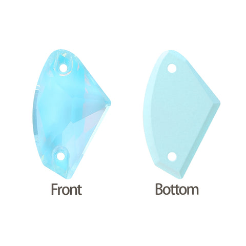Aquamarine AM Galactic Shape High Quality Glass Sew-on Rhinestones