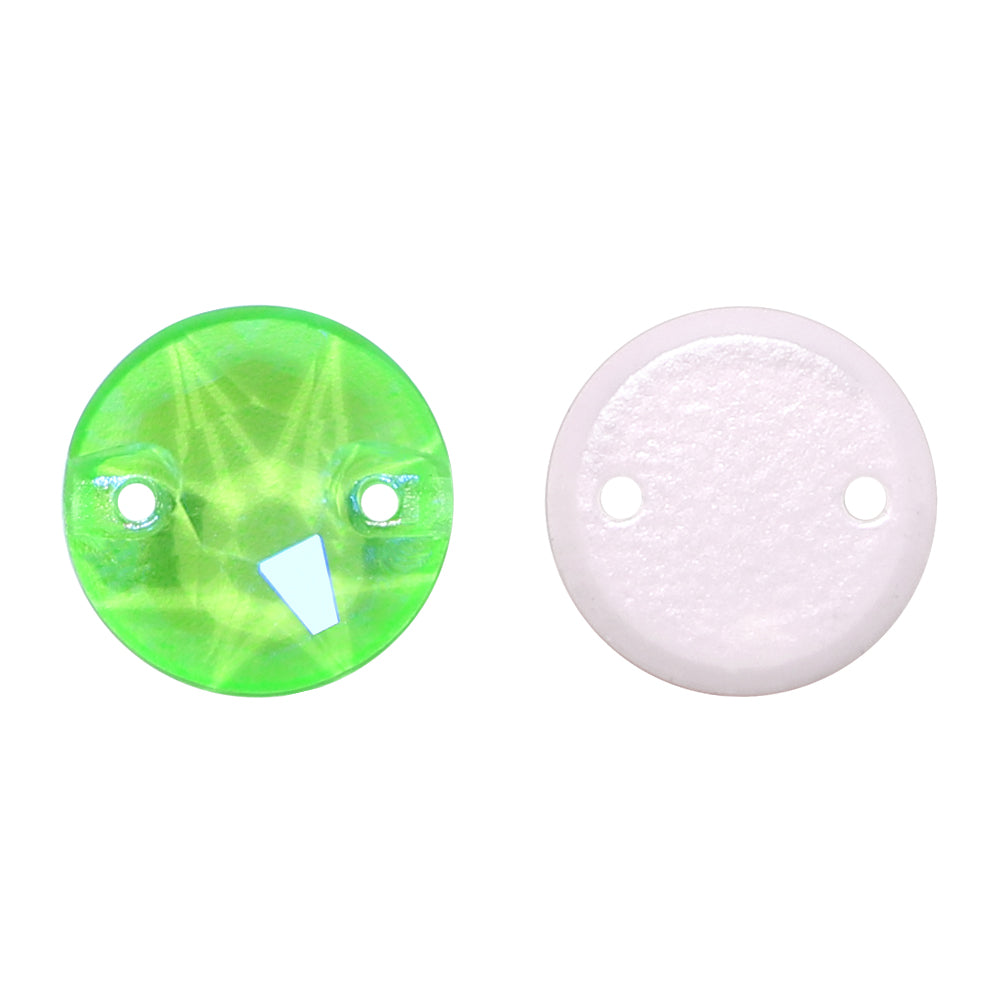 Electric Neon Peridot XIRIUS Round Shape High Quality Glass Sew-on Rhinestones