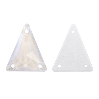 Electric Neon White Slim Triangle Shape High Quality Glass Sew-on Rhinestones WholesaleRhinestone