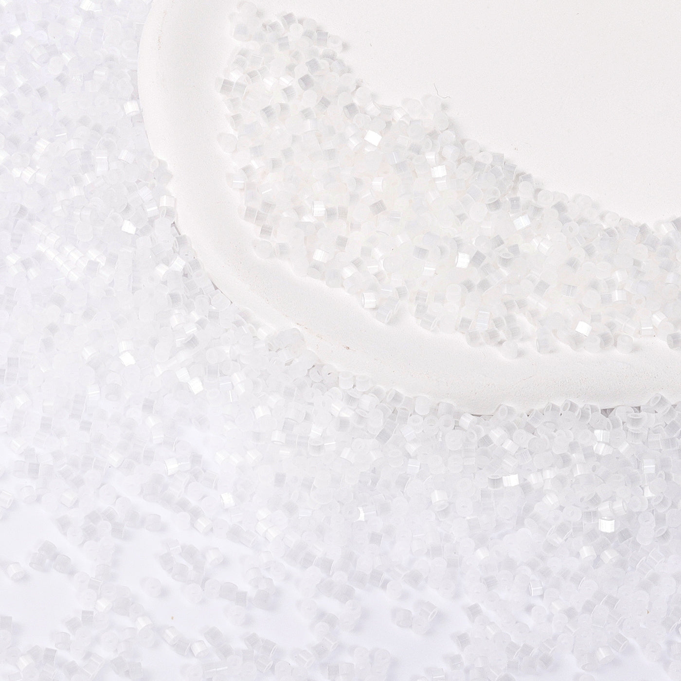 Transparent White Cat's Eye Color Hight Quality Glass Cylinder Seed Beads 1.6 MM Size MY4001 Secondary image