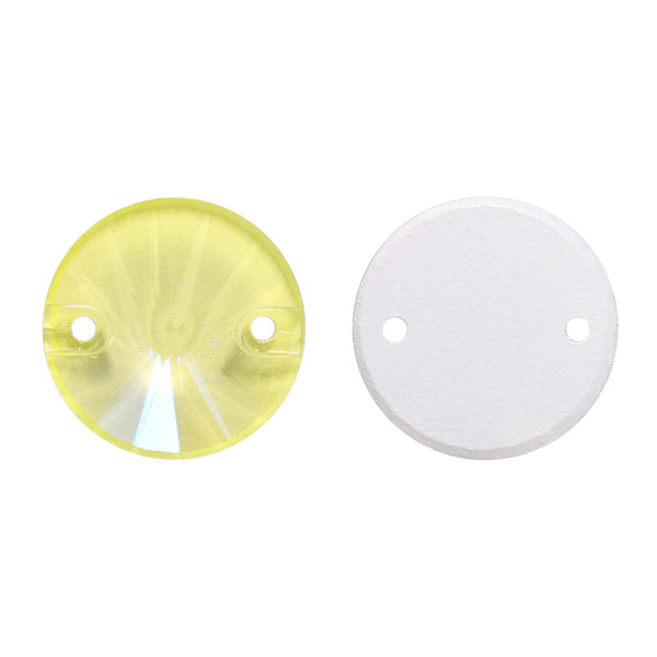 Electric Neon Light Topaz Rivoli Shape High Quality Glass Sew-on Rhinestones WholesaleRhinestone