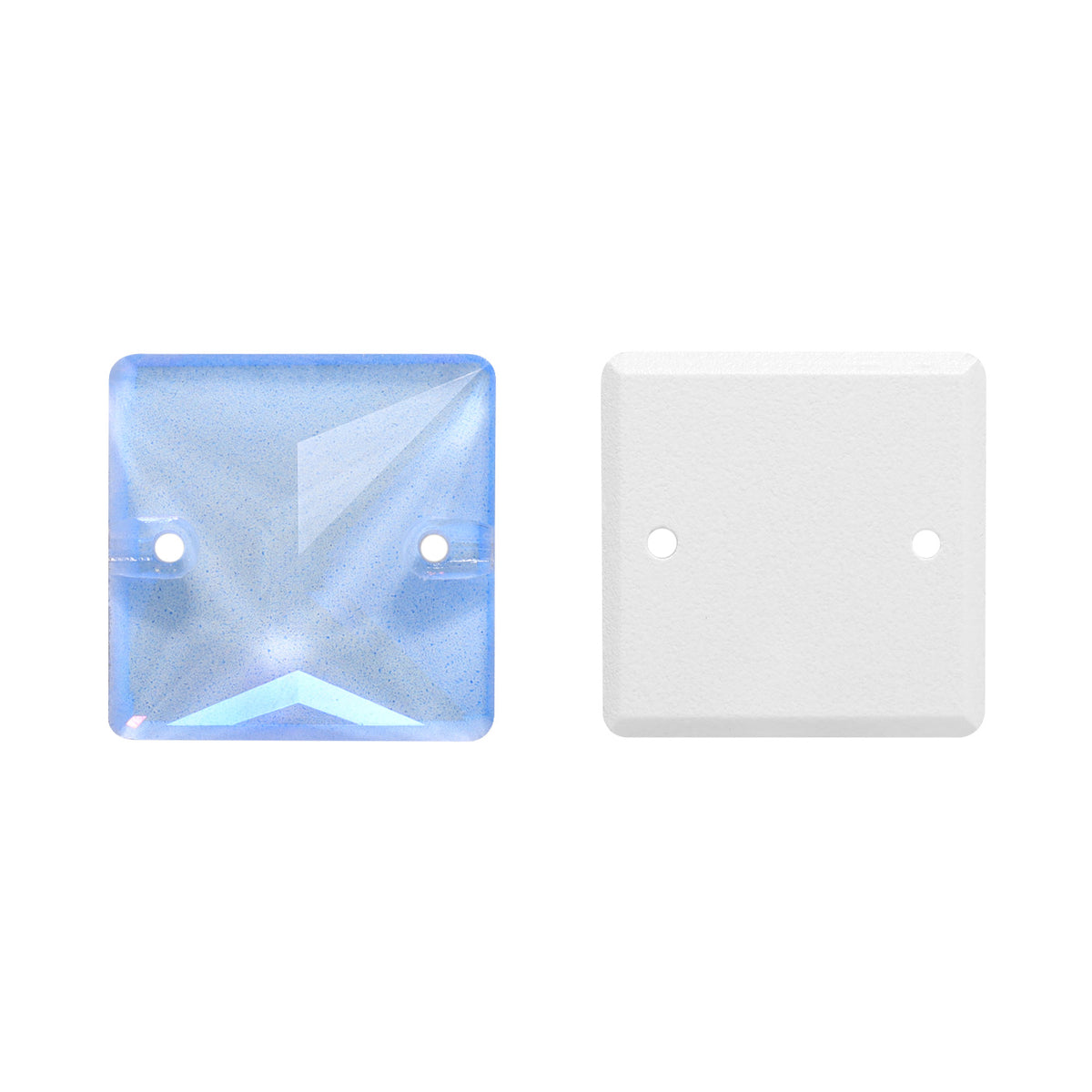 Electric Neon Light Blue Square Shape High Quality Glass Sew-on Rhinestones