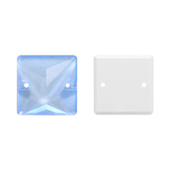 Electric Neon Light Blue Square Shape High Quality Glass Sew-on Rhinestones
