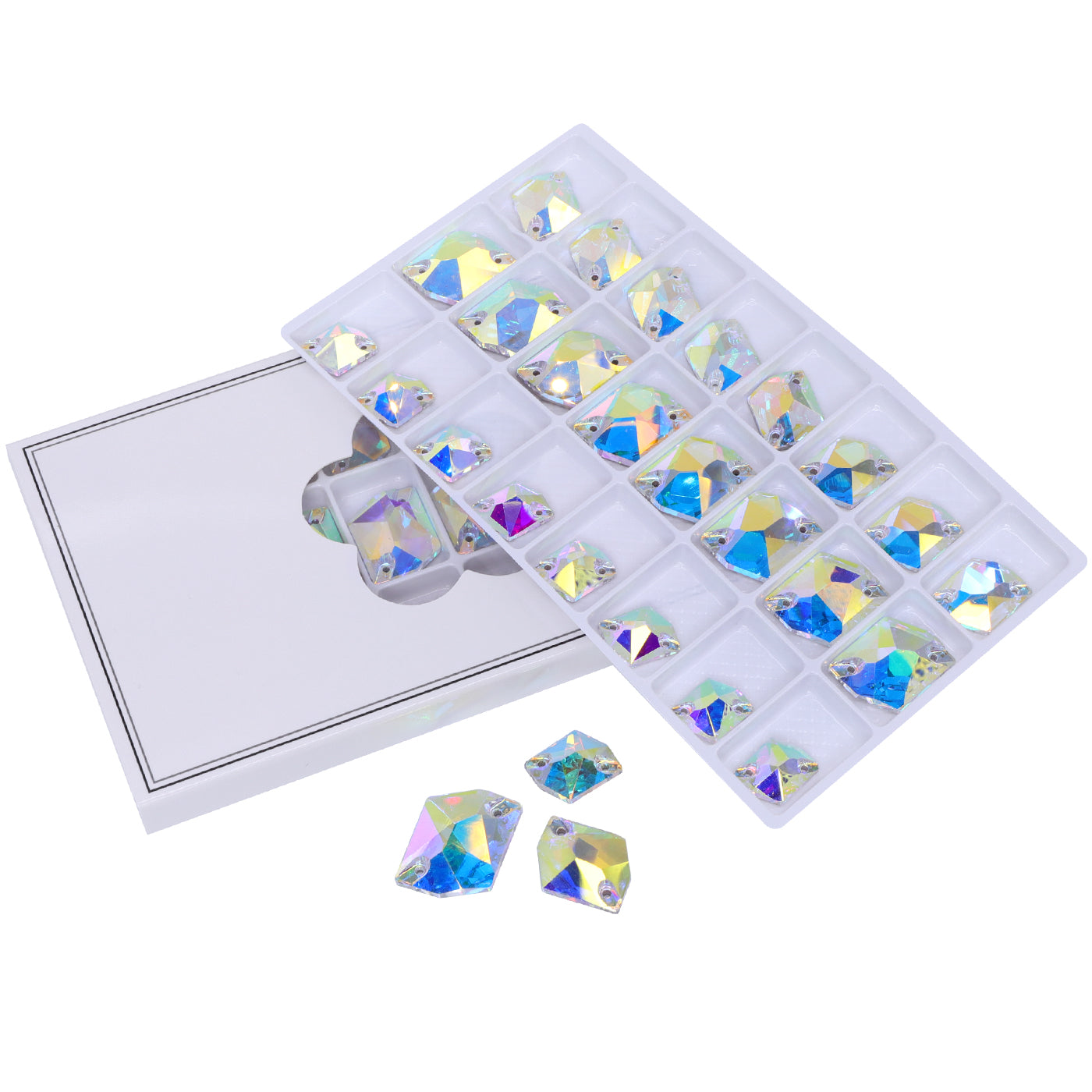 Mixed Sizes Crystal AB Cosmic Shape High Quality Glass Sew-on Rhinestones WholesaleRhinestone