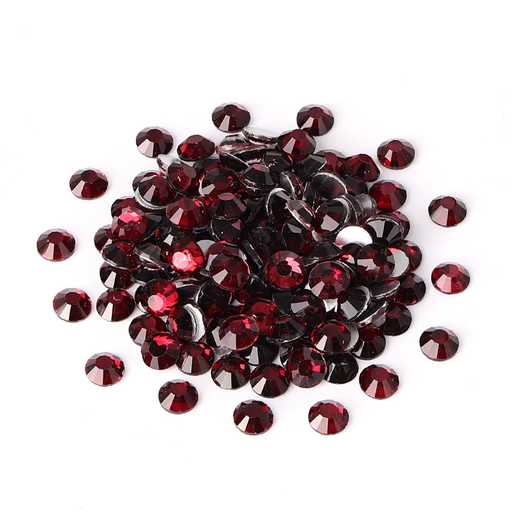 Burgundy Glass FlatBack Rhinestones Silver Back WholesaleRhinestone