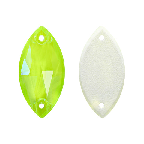 Electric Neon Jonquil Navette Shape High Quality Glass Sew-on Rhinestones WholesaleRhinestone Main image