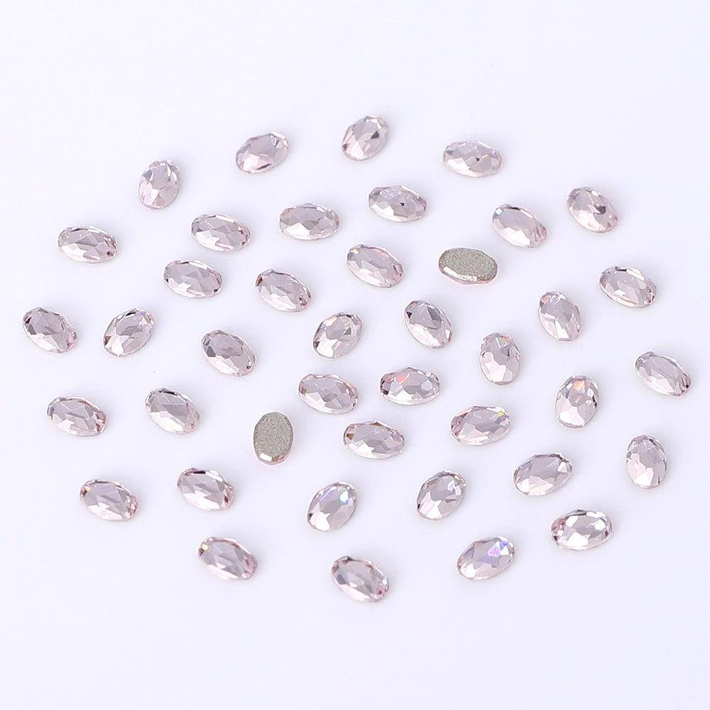 Oval Shape Multi Colors Small Size Glass Beveled Flat Back Fancy Rhinestones For Nail Art WholesaleRhinestone