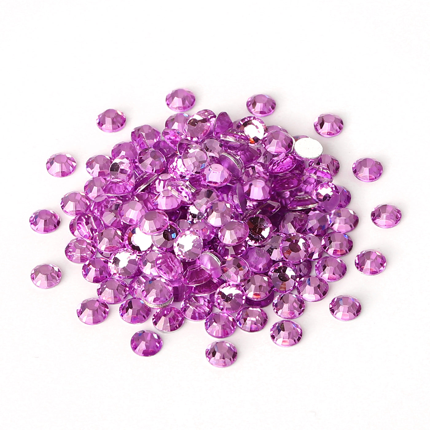 Lilac Glass FlatBack Rhinestones Silver Back WholesaleRhinestone