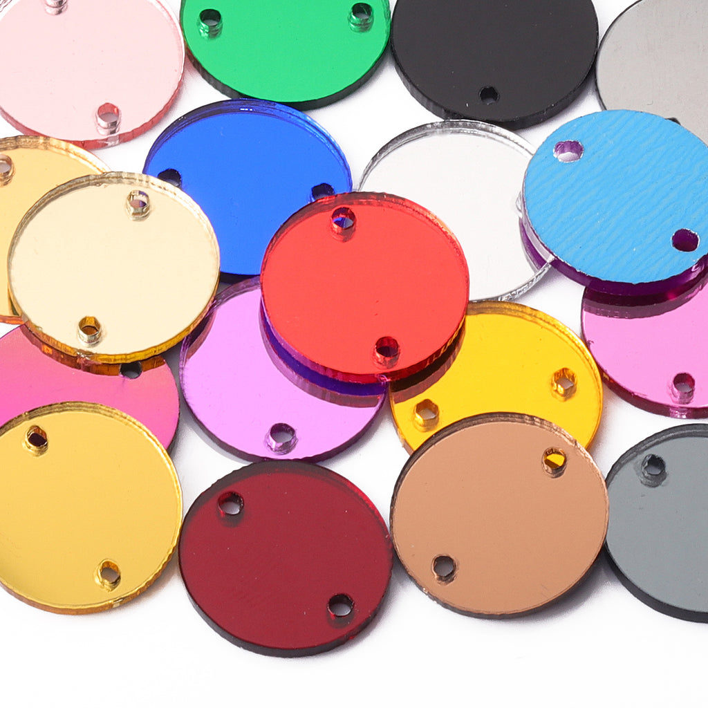 Round  Shape Multi Colors Acrylic Sew-on Mirror For Dance Costume WholesaleRhinestone