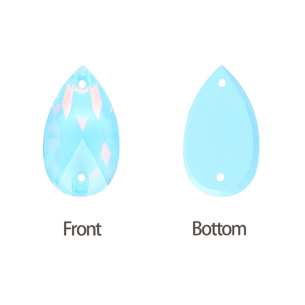 Aquamarine AM Drop Shape High Quality Glass Sew-on Rhinestones WholesaleRhinestone