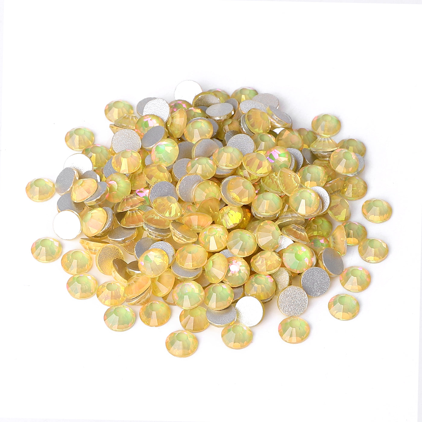 Flashing Desert Yellow Glass FlatBack Rhinestones Silver Back WholesaleRhinestone