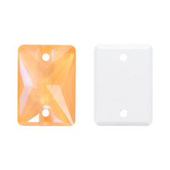 Electric Neon Sunflower Rectangle Shape High Quality Glass Sew-on Rhinestones