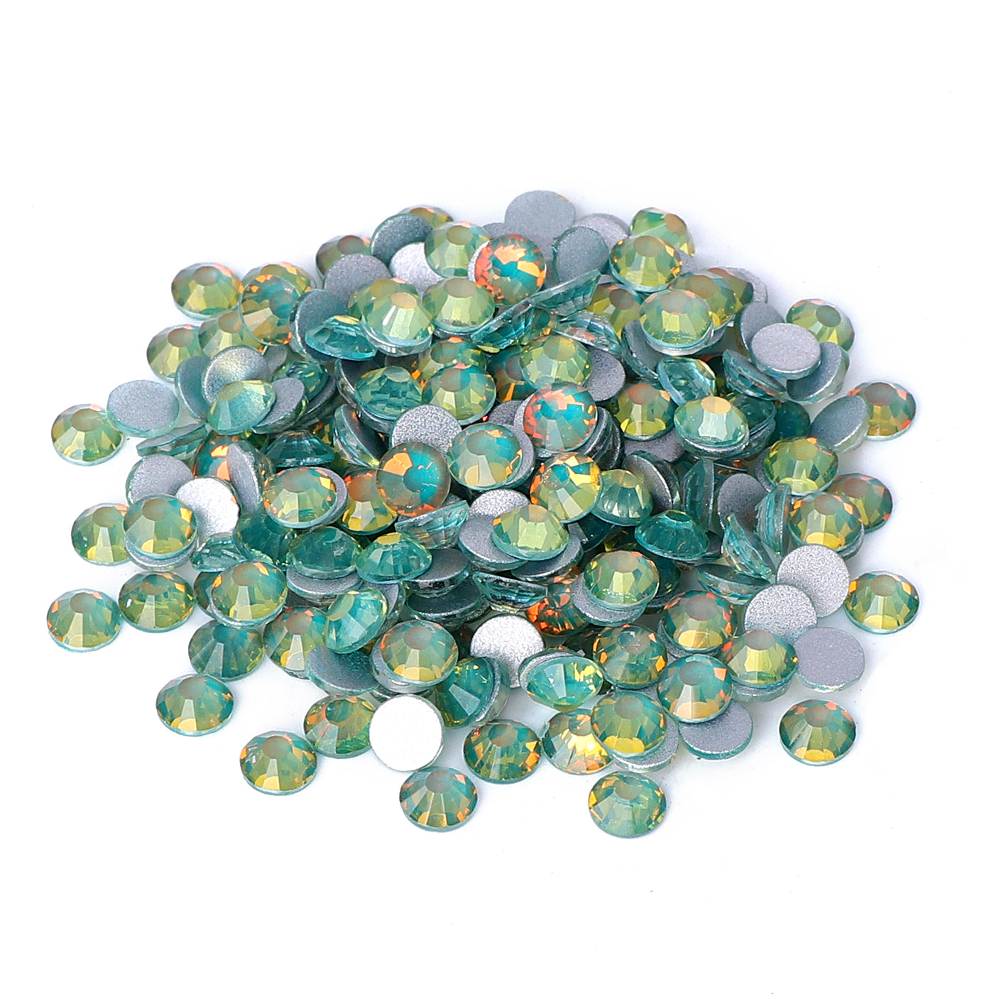 Flashing Dark Green Glass FlatBack Rhinestones Silver Back WholesaleRhinestone
