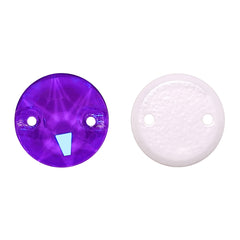 Electric Neon Violet XIRIUS Round Shape High Quality Glass Sew-on Rhinestones