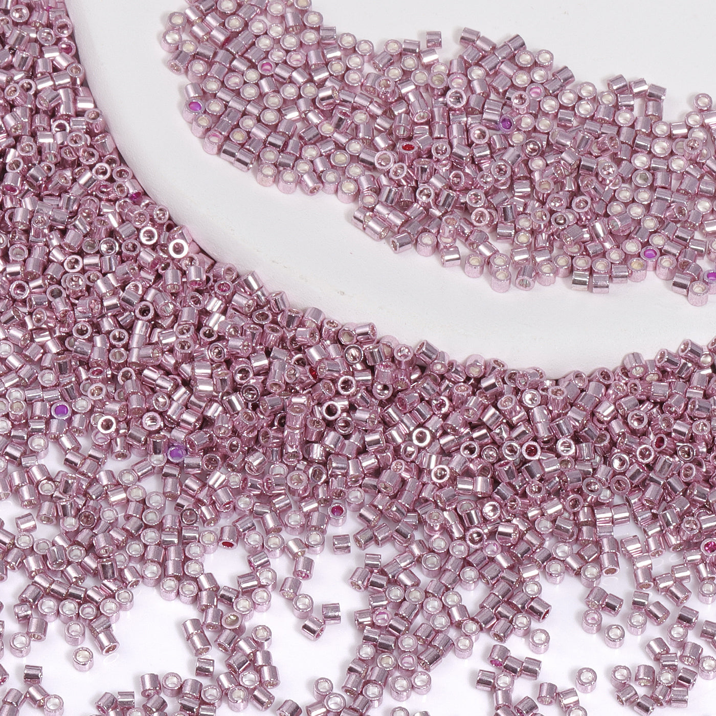 Metallic Light Pink Luster Color Hight Quality Glass Cylinder Seed Beads 1.6 MM Size JS3012