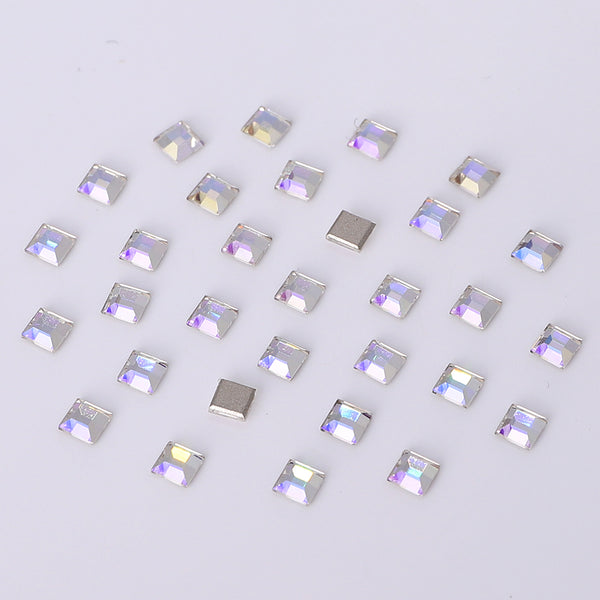 Square Shape Multi Colors Small Size Glass Beveled Flat Back Fancy Rhinestones For Nail Art WholesaleRhinestone