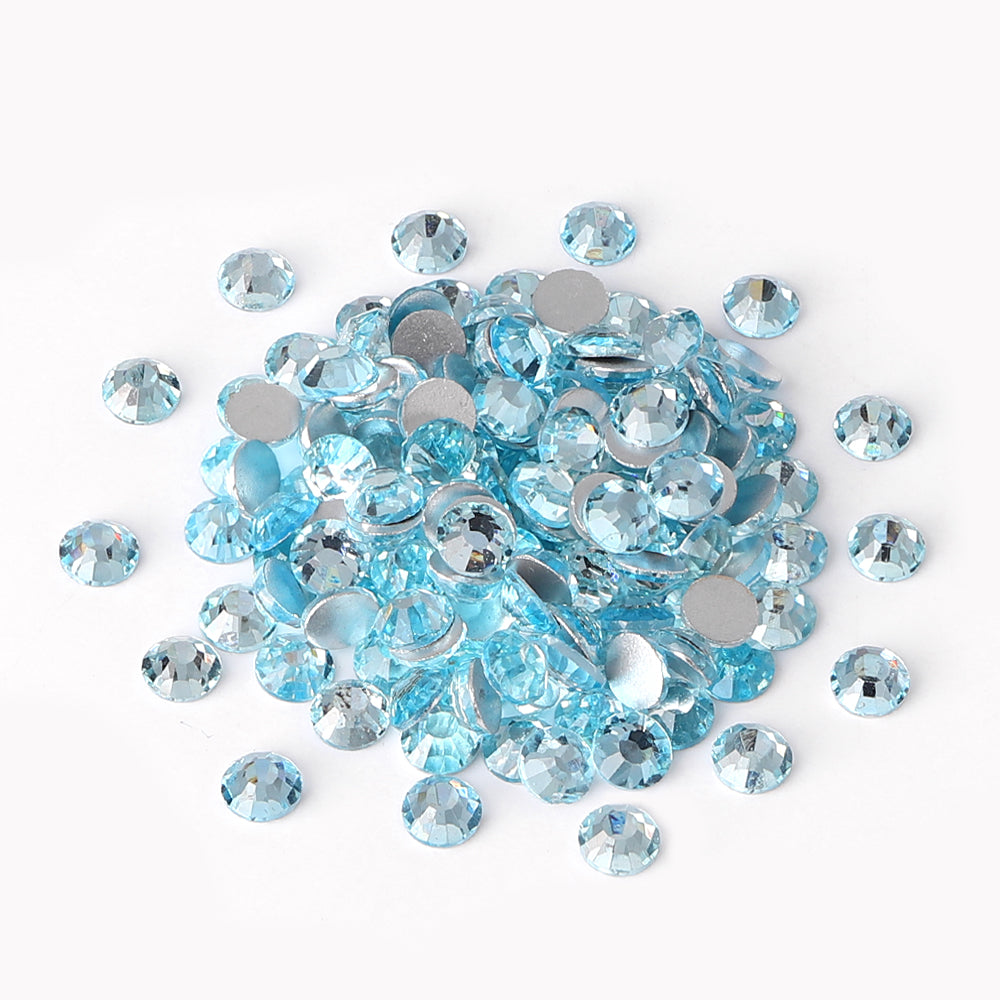 Crushed Ice Blue Glass FlatBack Rhinestones Silver Back WholesaleRhinestone