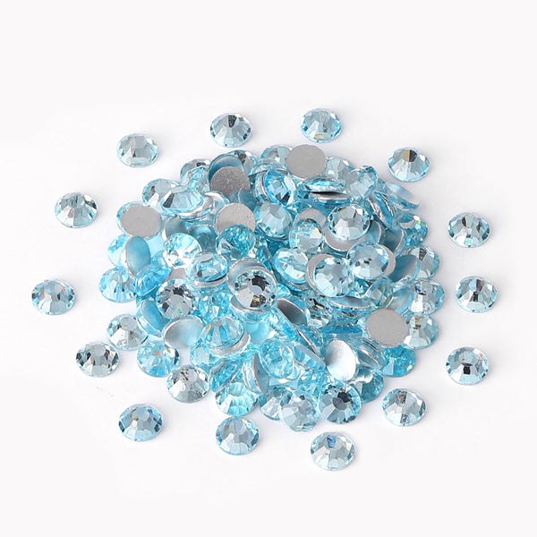 Crushed Ice Blue Glass FlatBack Rhinestones Silver Back WholesaleRhinestone