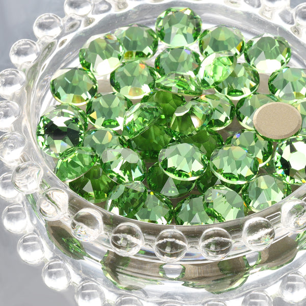 Peridot XIRIUS Round Shape High Quality Glass Beveled Flat Back Rhinestones WholesaleRhinestone