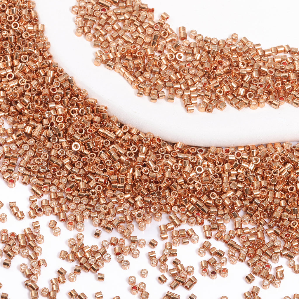 Metallic Copper Luster Color Hight Quality Glass Cylinder Seed Beads 1.6 MM Size JS3011 WholesaleRhinestone