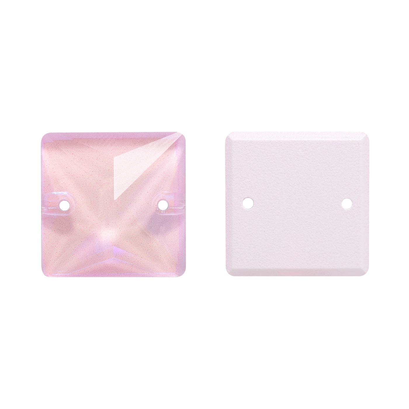 Electric Neon Light Rose Square Shape High Quality Glass Sew-on Rhinestones