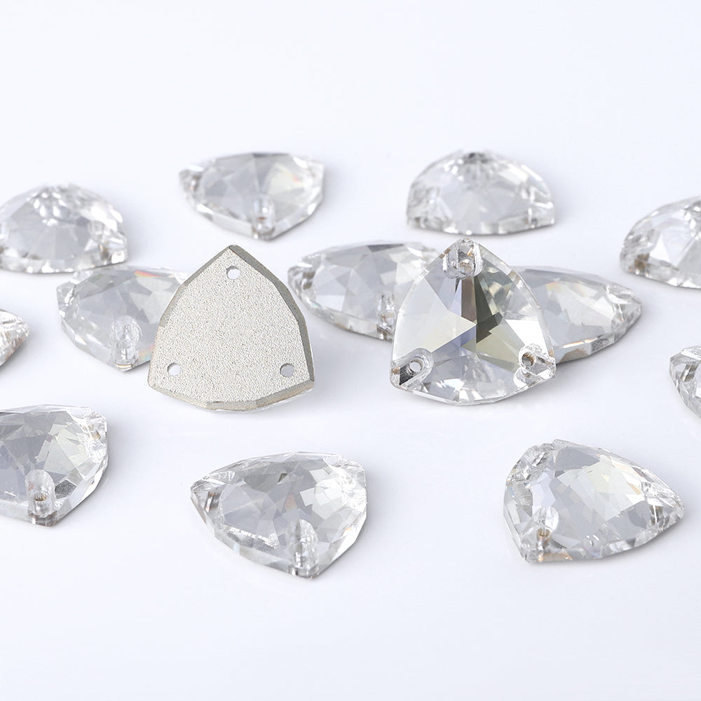 Silver Shade Trilliant Shape High Quality Glass Sew-on Rhinestones WholesaleRhinestone