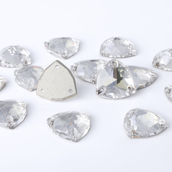 Silver Shade Trilliant Shape High Quality Glass Sew-on Rhinestones WholesaleRhinestone
