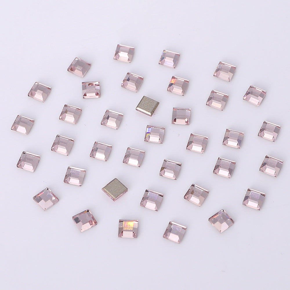 Square Shape Multi Colors Small Size Glass Beveled Flat Back Fancy Rhinestones For Nail Art