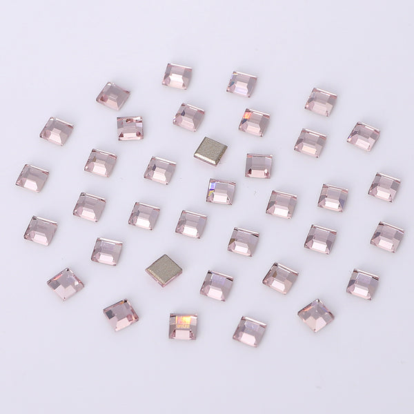 Square Shape Multi Colors Small Size Glass Beveled Flat Back Fancy Rhinestones For Nail Art WholesaleRhinestone
