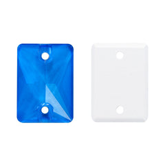 Electric Neon Blue Rectangle Shape High Quality Glass Sew-on Rhinestones