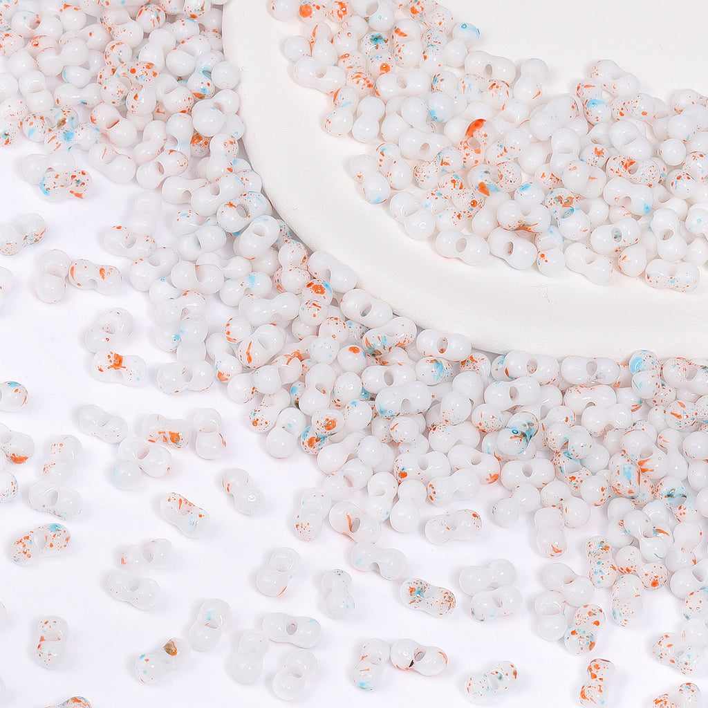 RNB001 Rainbow Effect Peanut Beads Shape Glass Seed Beads WholesaleRhinestone