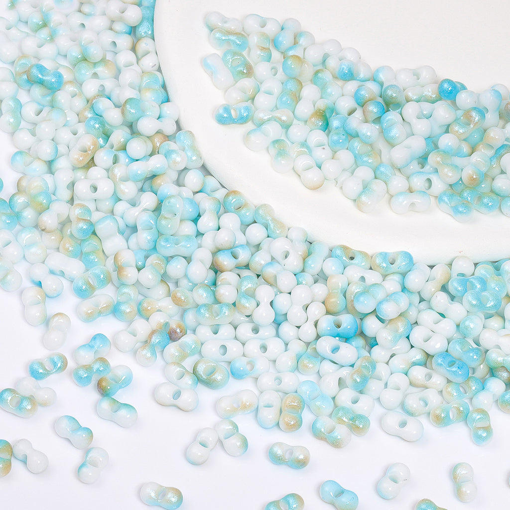 RNB004 Rainbow Effect Peanut Beads Shape Glass Seed Beads WholesaleRhinestone
