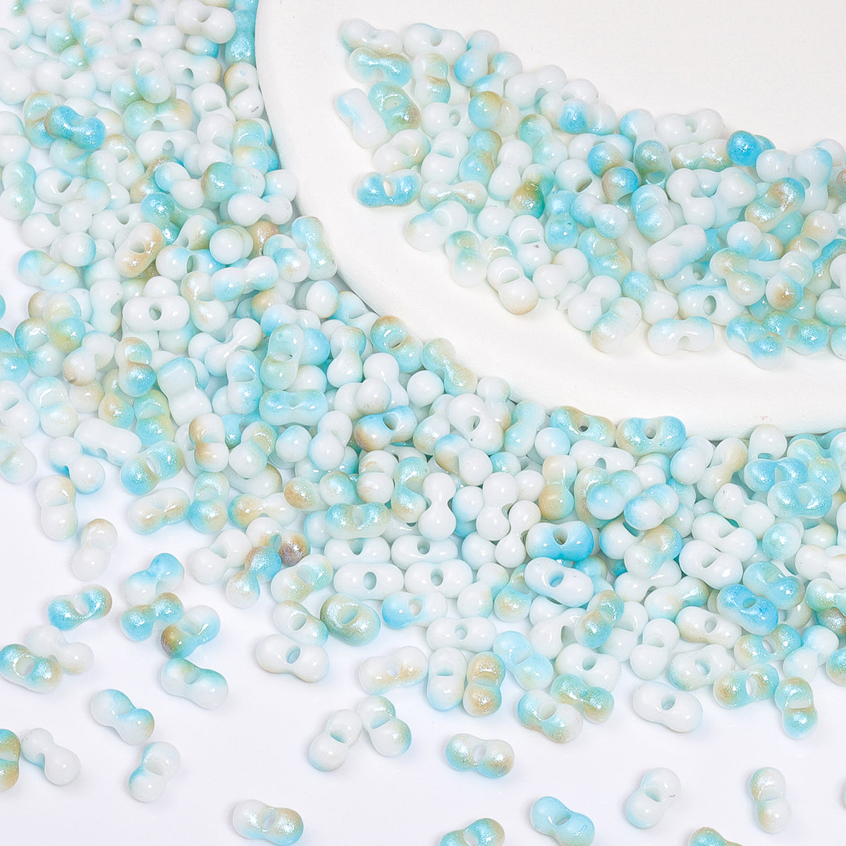 RNB004 Rainbow Effect Peanut Beads Shape Glass Seed Beads WholesaleRhinestone