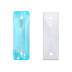 Electric Neon Aquamarine Cosmic Baguette Shape High Quality Glass Sew-on Rhinestones