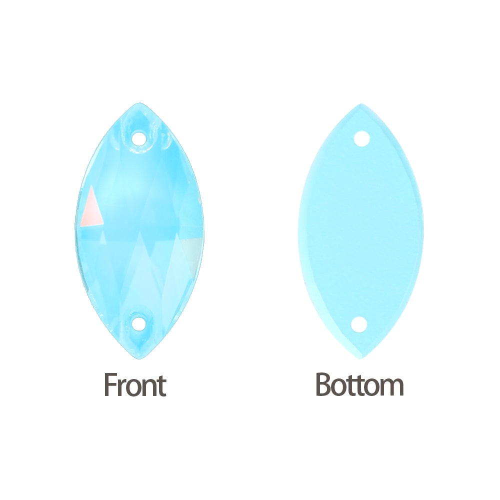 Aquamarine AM Navette Shape High Quality Glass Sew-on Rhinestones WholesaleRhinestone