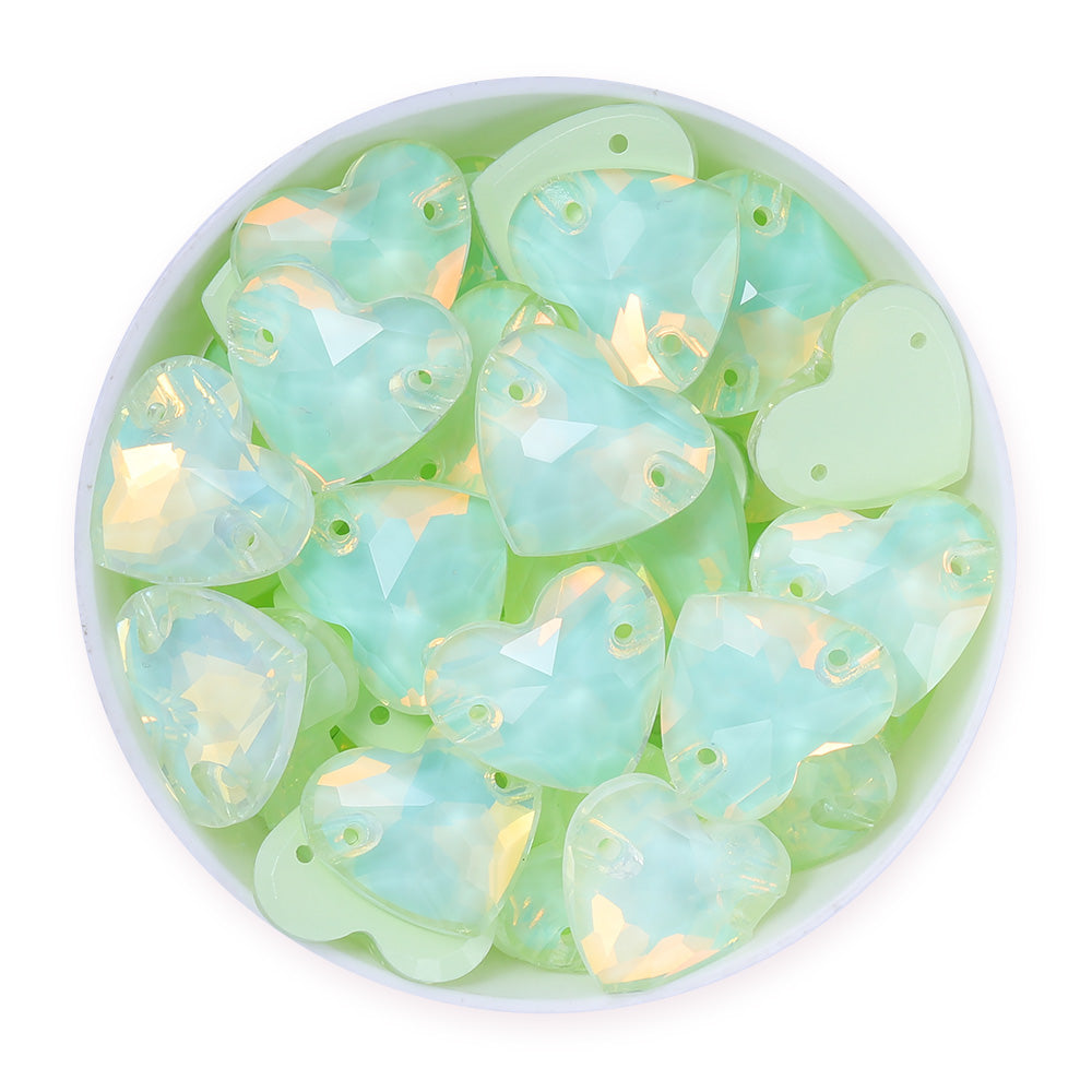 Light Azore AM Heart Shape High Quality Glass Sew-on Rhinestones WholesaleRhinestone Main image