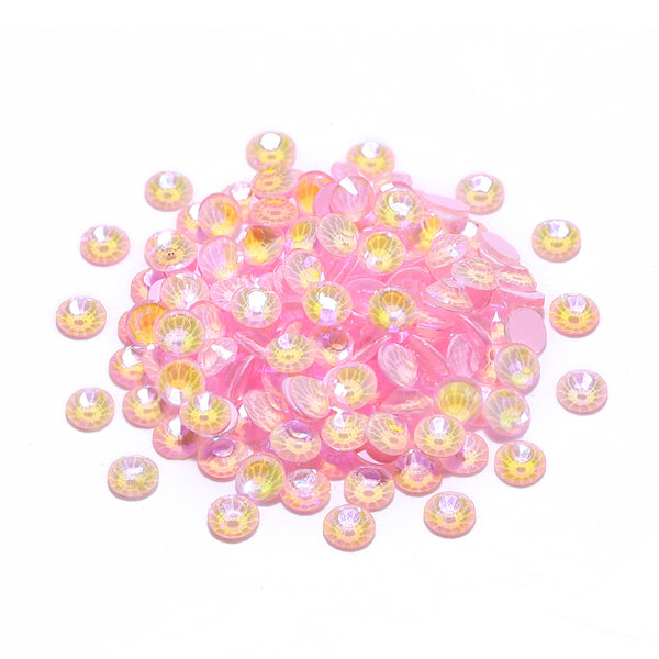 Neon Pink Snowy White AB Glass FlatBack Neon Rhinestones WholesaleRhinestone
