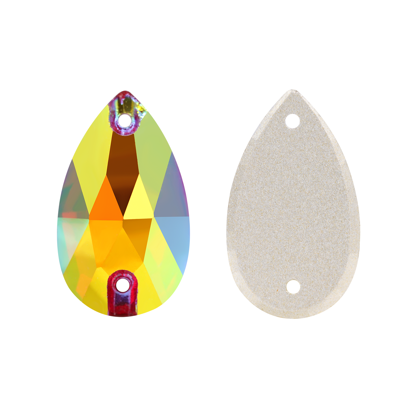 Light Siam AB Drop Shape High Quality Glass Sew-on Rhinestones WholesaleRhinestone Main image