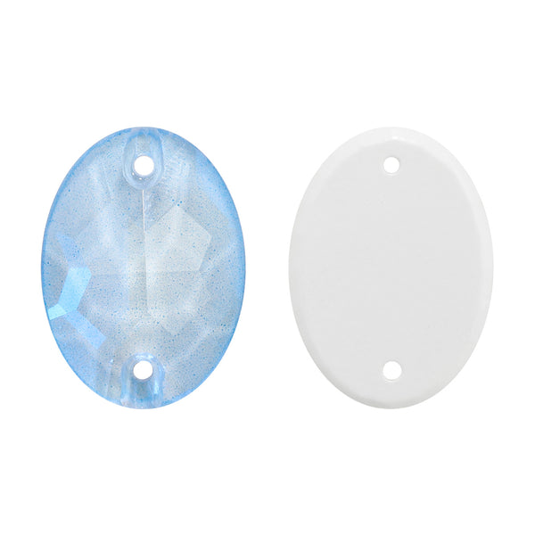 Electric Neon Light Blue Oval Shape High Quality Glass Sew-on Rhinestones WholesaleRhinestone