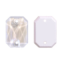 Electric Neon White Octagon Shape High Quality Glass Sew-on Rhinestones