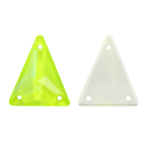 Electric Neon Jonquil Slim Triangle Shape High Quality Glass Sew-on Rhinestones WholesaleRhinestone Main image