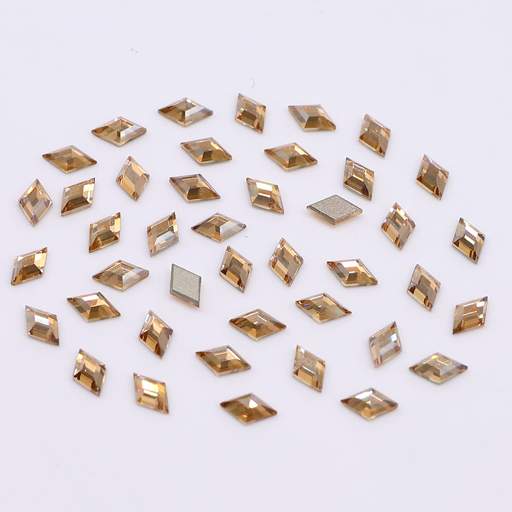 Rhombus Shape Multi Colors Small Size Glass Beveled Flat Back Fancy Rhinestones For Nail Art WholesaleRhinestone