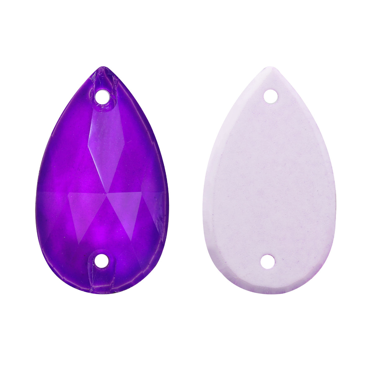 Mocha Neon Violet Drop Shape High Quality Glass Sew-on Rhinestones
