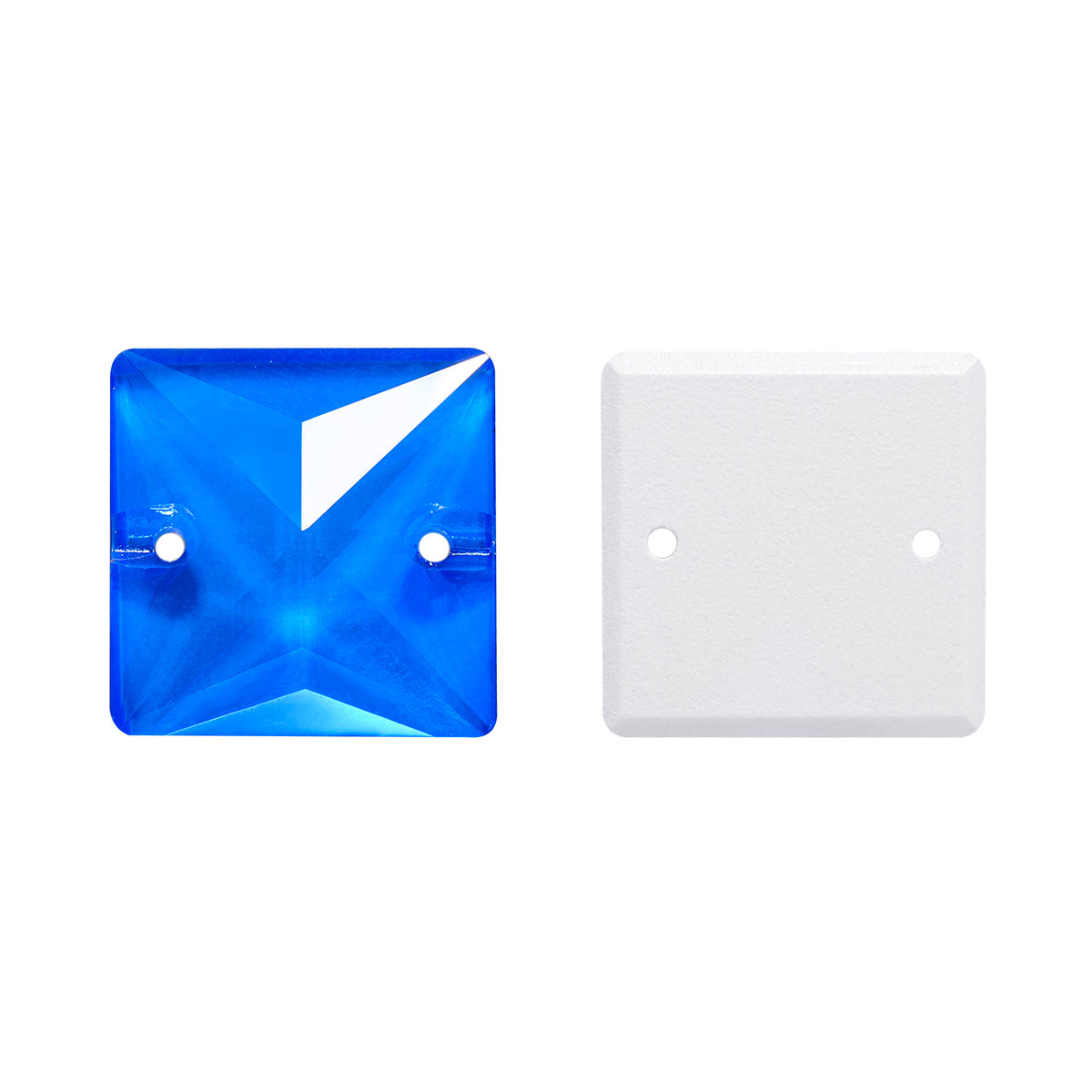 Electric Neon Blue Square Shape High Quality Glass Sew-on Rhinestones