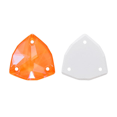Electric Neon Orange Yellow Trilliant Shape High Quality Glass Sew-on Rhinestones WholesaleRhinestone Main image