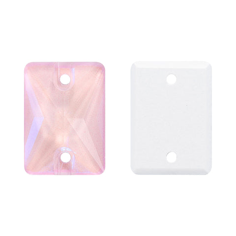 Electric Neon Light Rose Rectangle Shape High Quality Glass Sew-on Rhinestones Main image