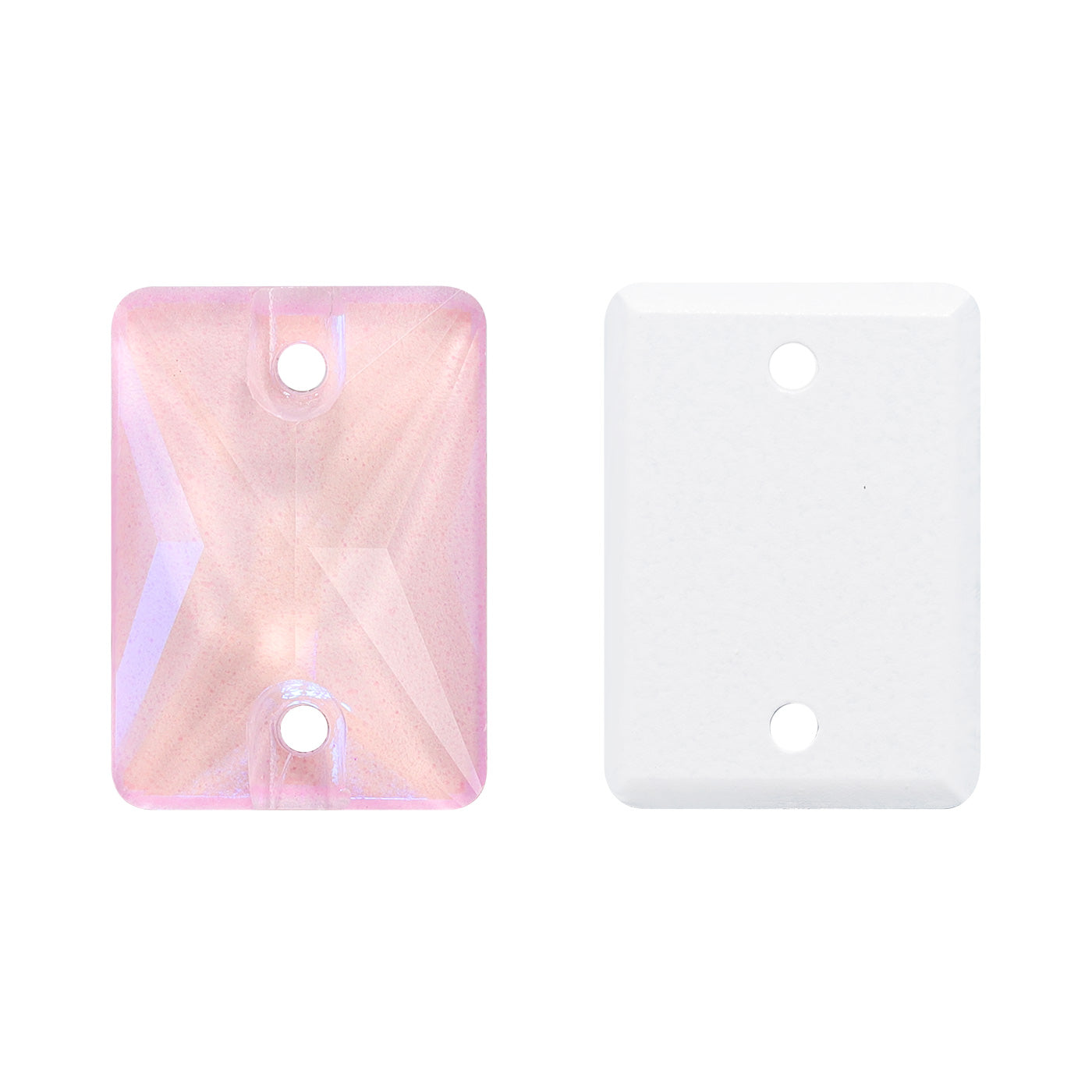 Electric Neon Light Rose Rectangle Shape High Quality Glass Sew-on Rhinestones