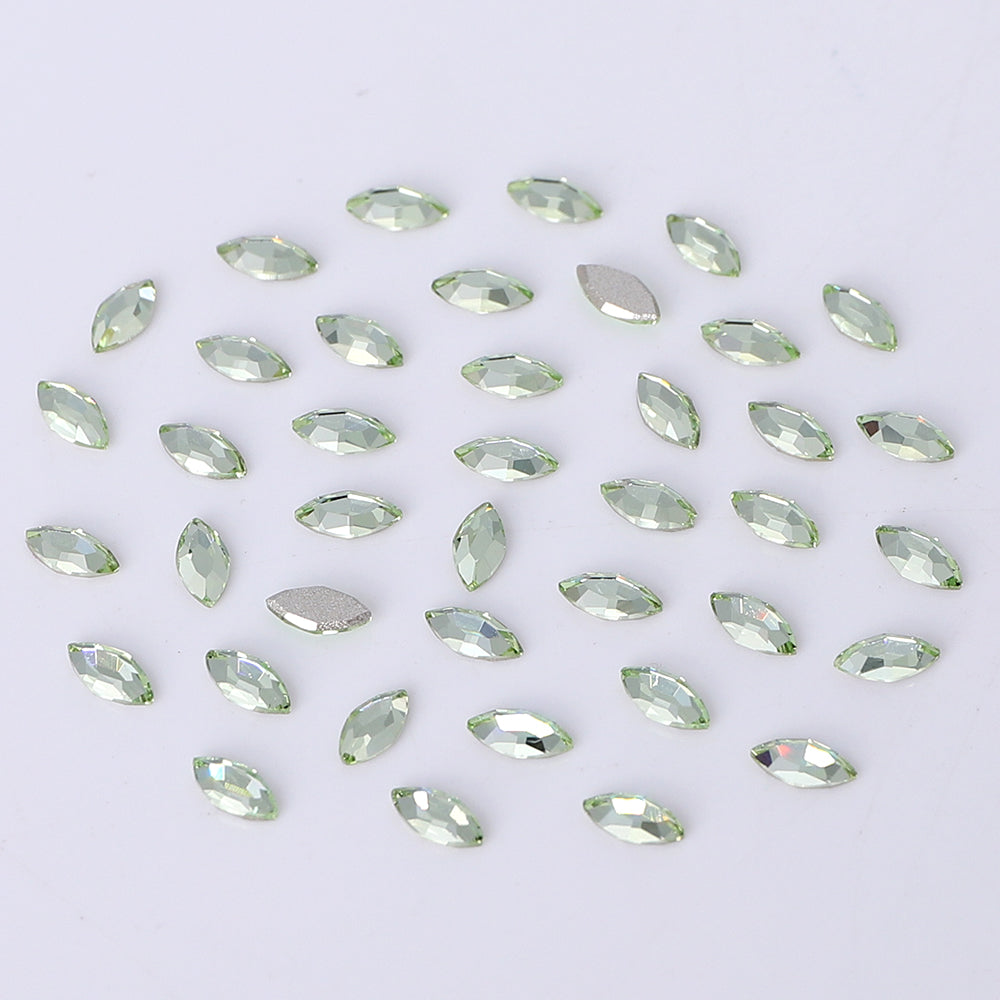 Navette Shape Multi Colors Small Size Glass Beveled Flat Back Fancy Rhinestones For Nail Art WholesaleRhinestone